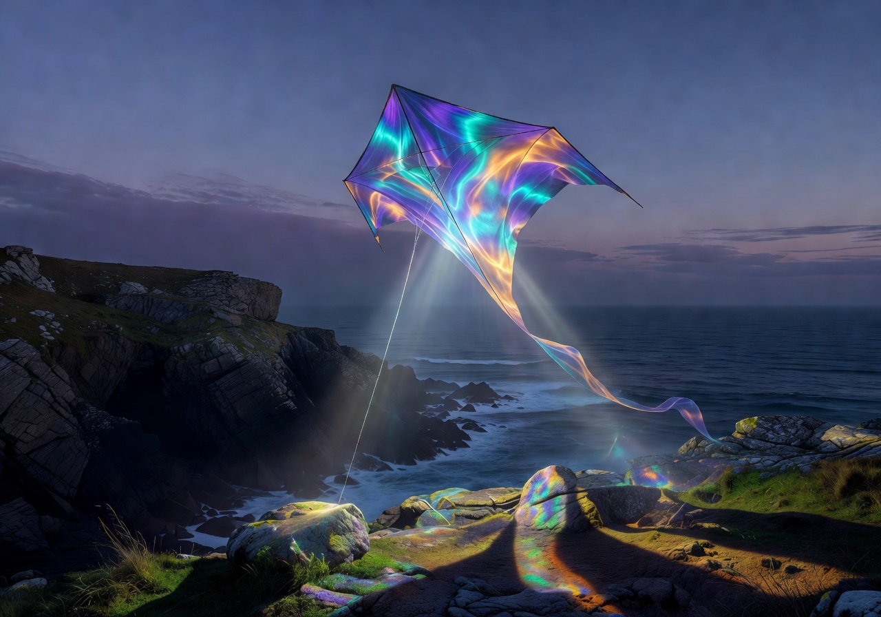Abstract glowing kite reward